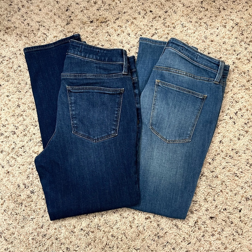 Universal Thread Women’s High-Rise Slim Straight Jeans Size 10 Dark & Light Wash